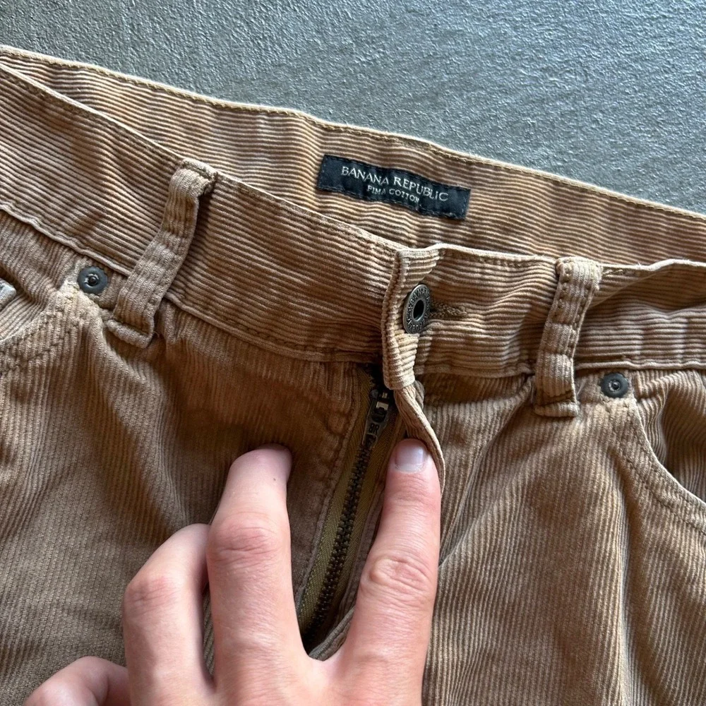 Banana Republic Corduroy Pants Size 31x32 Tan Pima Cotton Chino Straight Leg